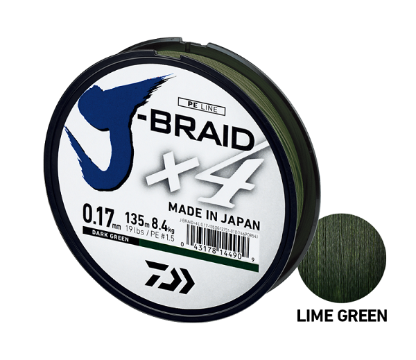 Daiwa J-Braid X4 135 mt Dark Green