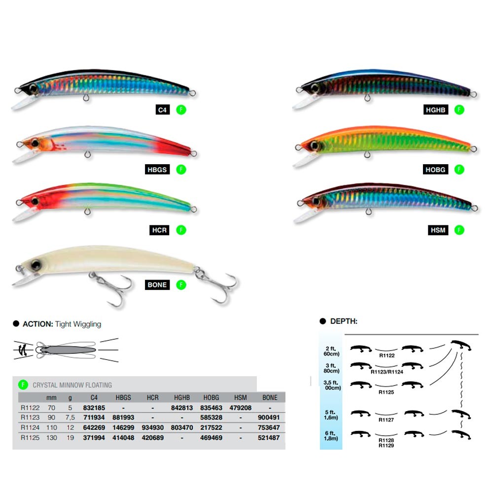 YO-ZURI Crystal Minnow - (Floating) - 11cm - 12gr - (R1124)