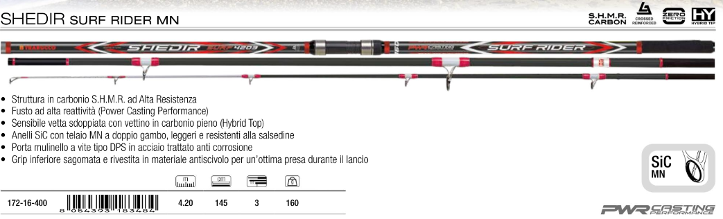 Trabucco Shedir Surf Rider MN 4.20m - 160g - In Offerta !
