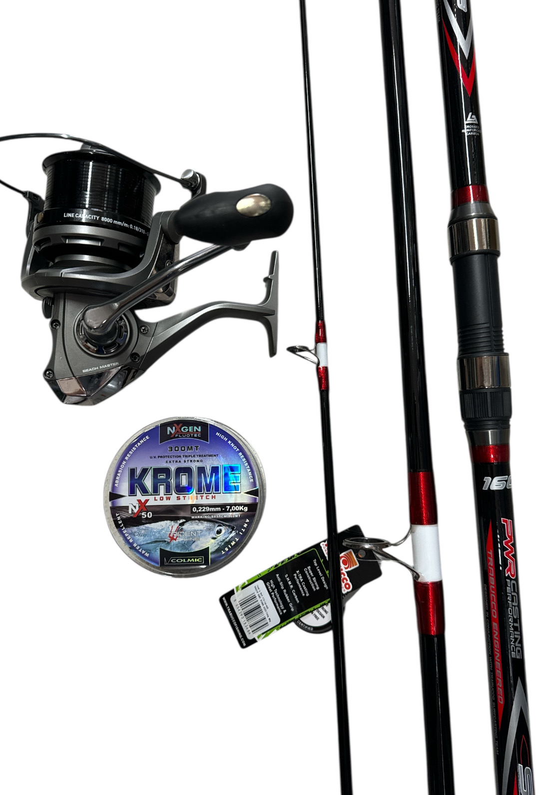 Combo Surf Casting 2:  Trabucco Shedir 160gr + ZunZun Beach Master + Krome 300mt - 0,22mm