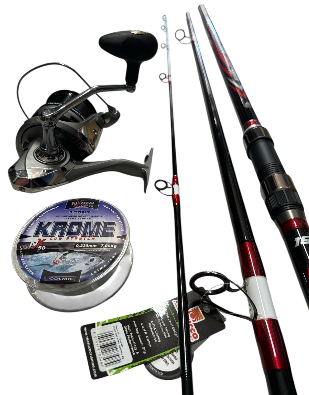 Combo Surf Casting 2: Trabucco Shedir 160gr + ZunZun Beach Master + Krome 300mt - 0,22mm