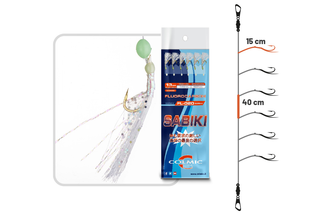 Colmic Sabiki FL-020 n.12 - 2.80 mt ( 6 ami)