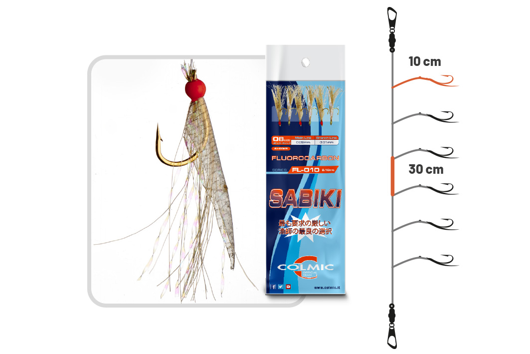 Colmic Sabiki FL-010 n.10 - 2.10 ( 6 ami)