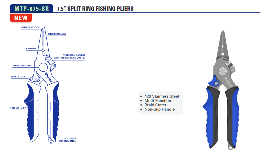 MUSTAD 7.5” SPLIT RING FISHING PLIERS