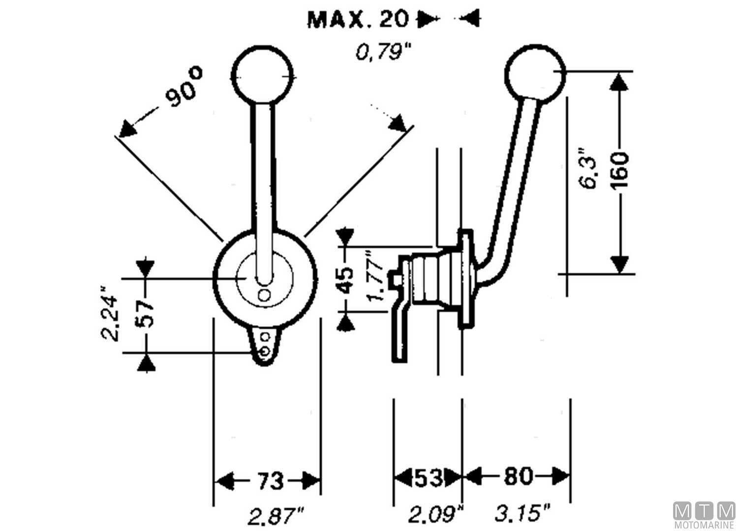 Comando ULTRAFLEX B35 ad incasso laterale