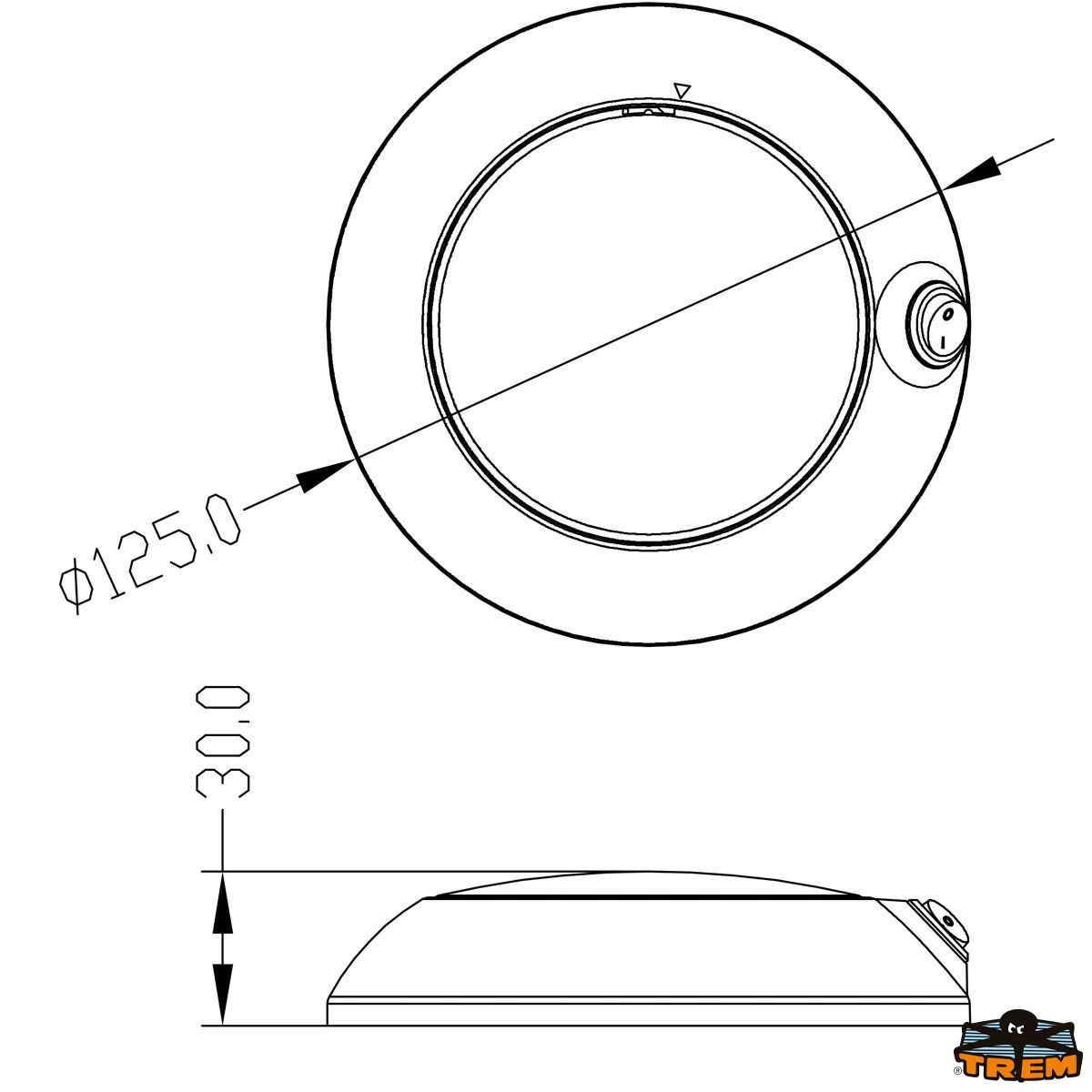 Plafoniera da appoggio a LED con interruttore