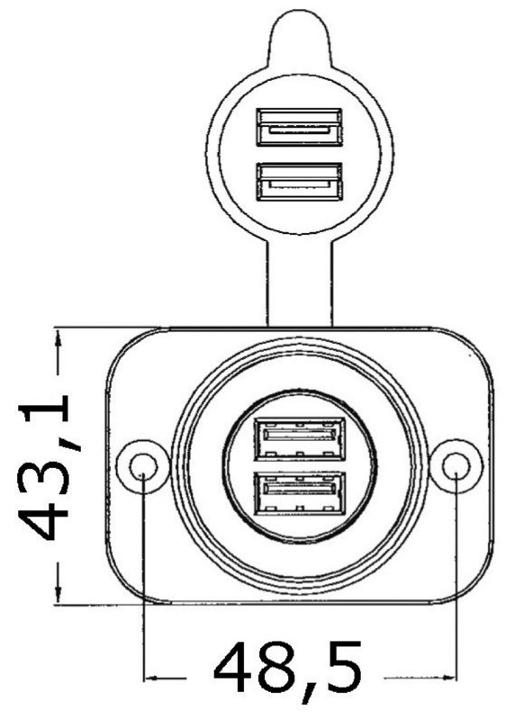 Presa incasso doppia USB bianca