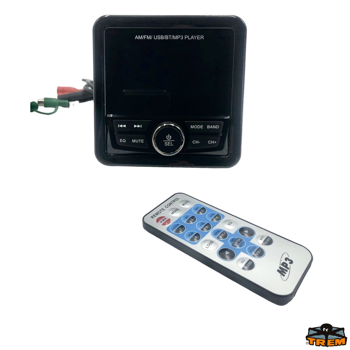 Stereo marino da incasso - connettività usb/bluetooth - quadrato di colore nero