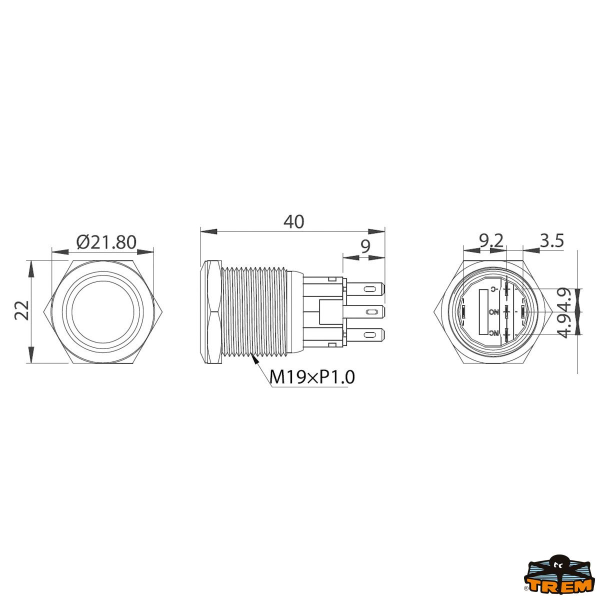Interruttore in acciaio inox 7A