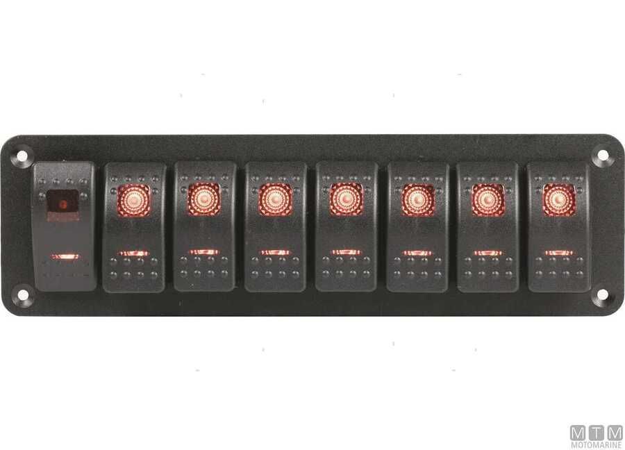 Pannello in Alluminio con Interruttori Basculanti – 6/8 Posizioni