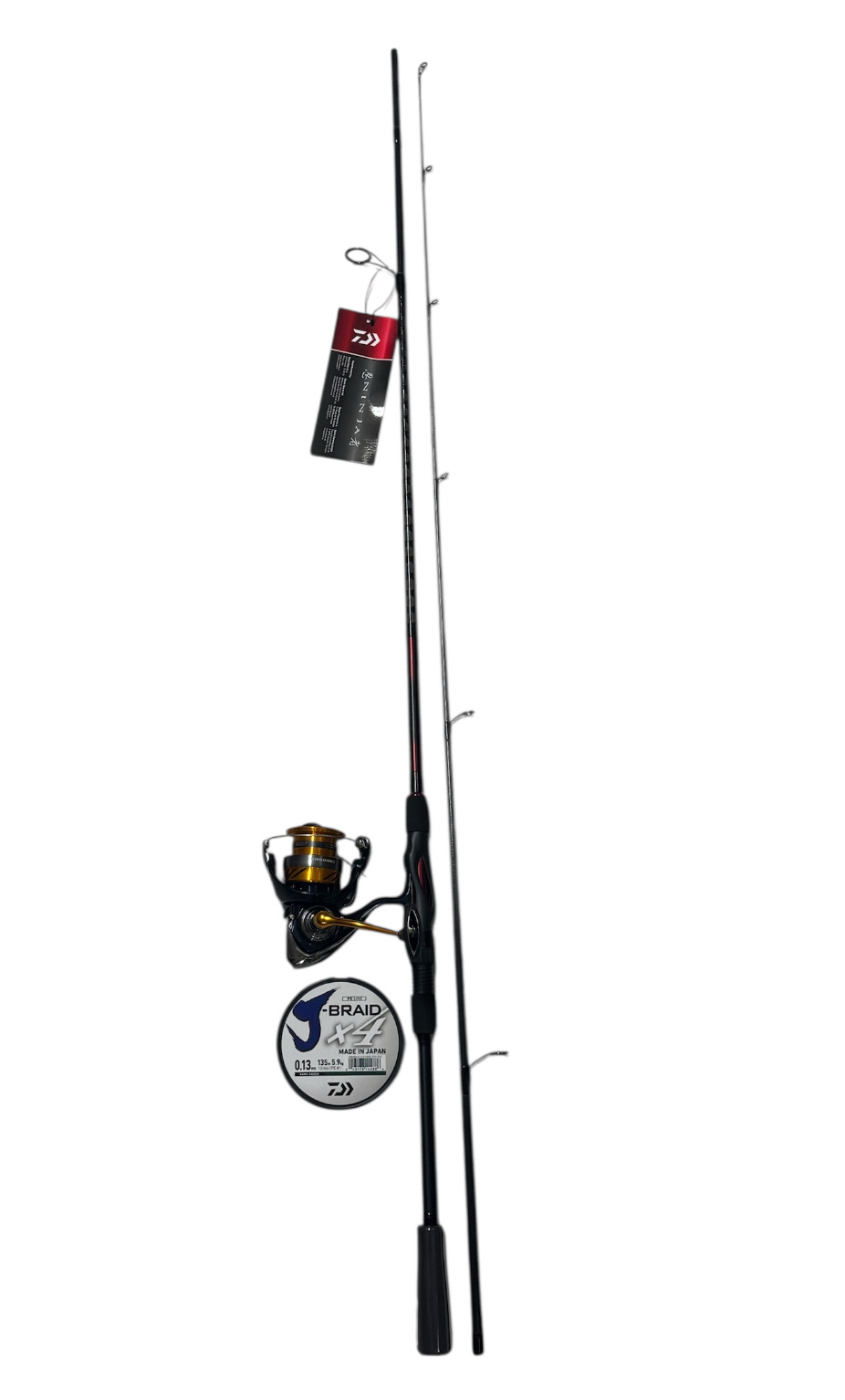 Combo Spinning Ninja x Revros: Daiwa Ninja + Daiwa Revros 4000 + Daiwa J-Braid X4 0.13mm