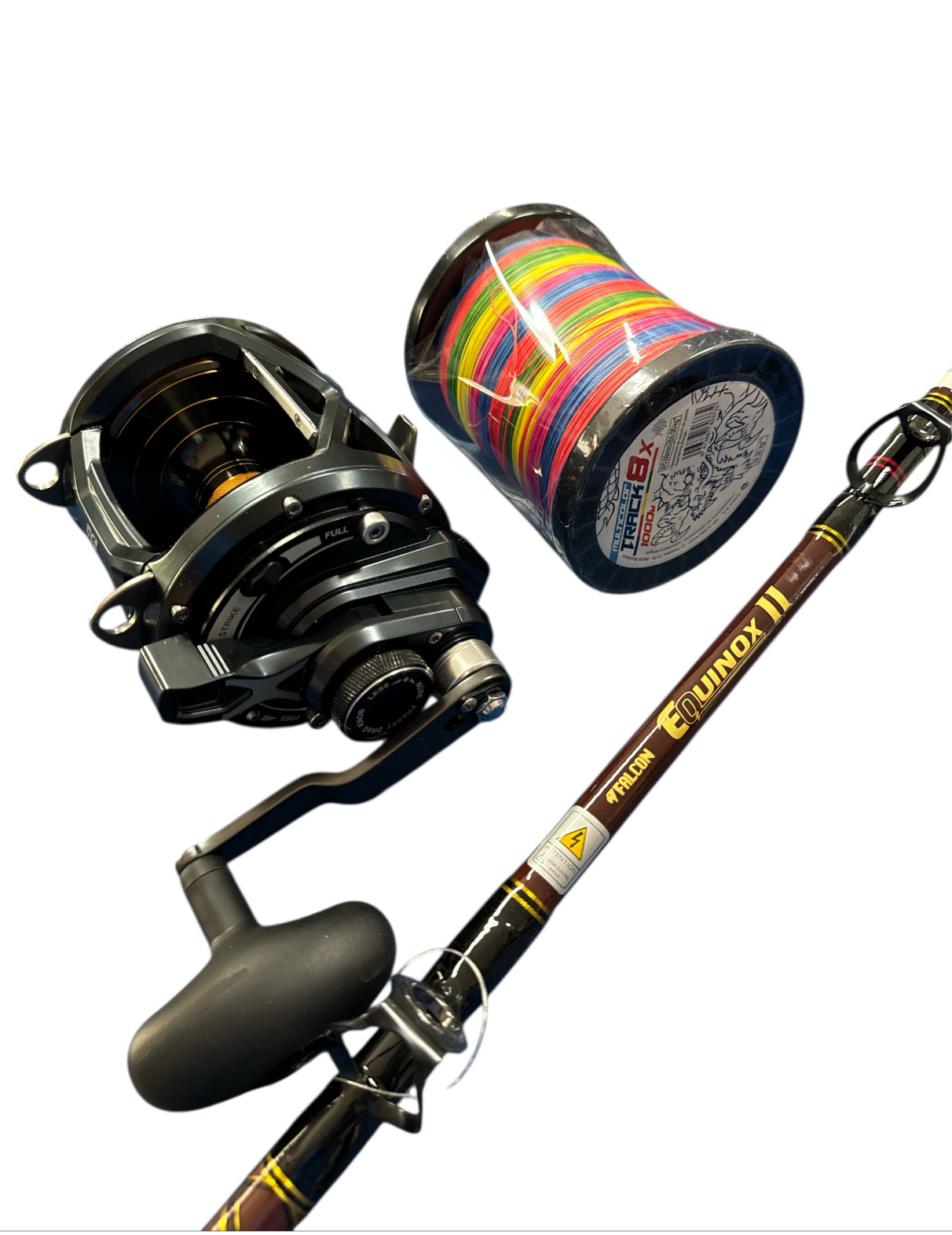Combo Big-Game 2: Falcon Equinox 30-50lb + Tica Oxean II 30 + Track X8 1000mt Multicolor 120lb