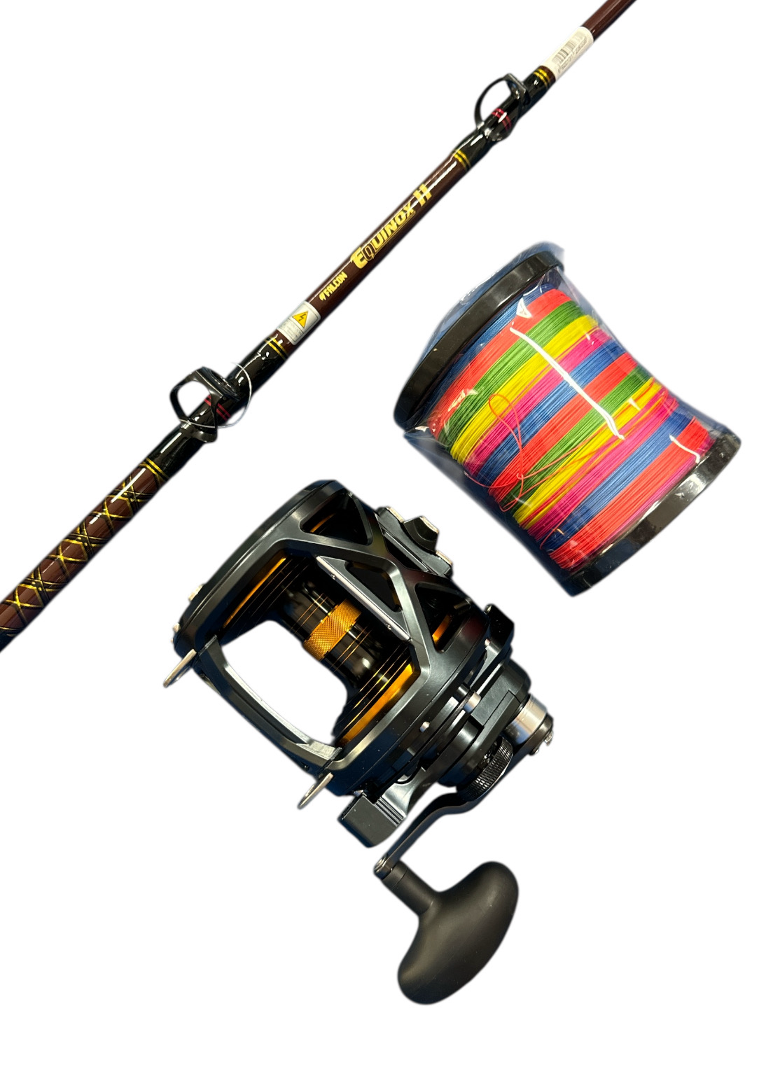 Combo Big-Game 2: Falcon Equinox 30-50lb + Tica Oxean II 30 + Track X8 1000mt Multicolor 120lb