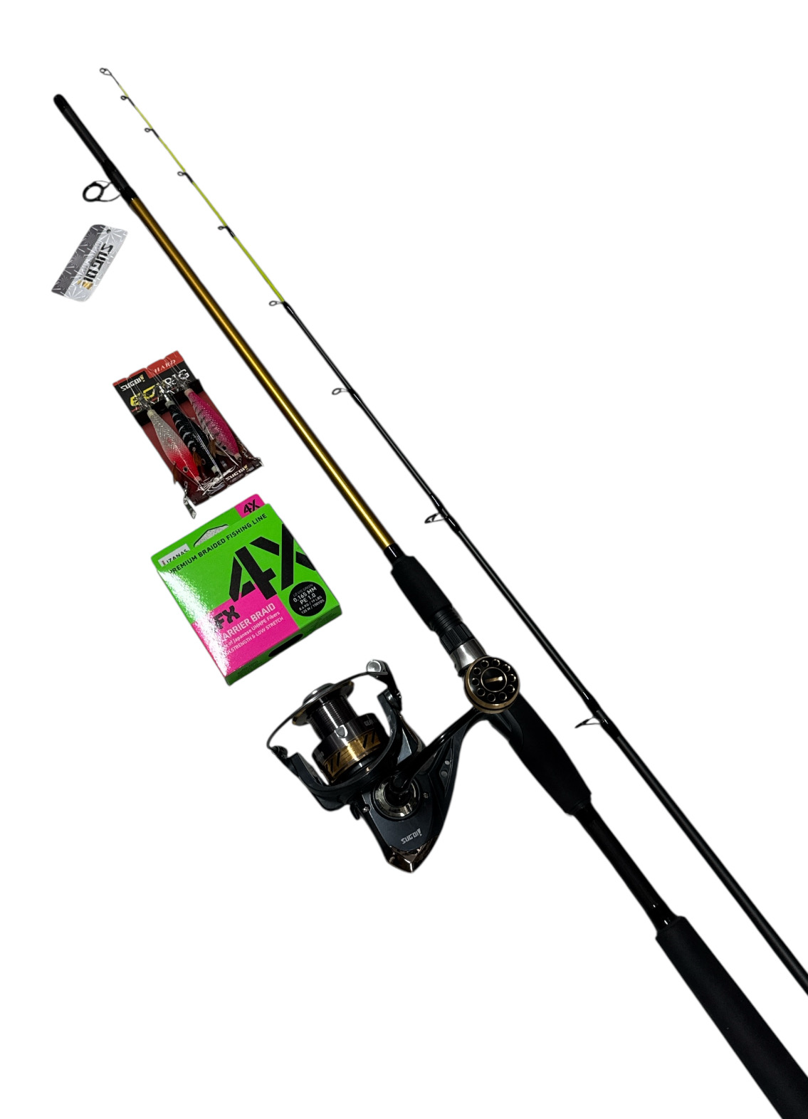 Combo Tataki 1: Sugoi Marvin + Akami Ardent 5500 + Sufix 135mt SFX 4X 0.165mm + Sugoi Egi Rig Hard