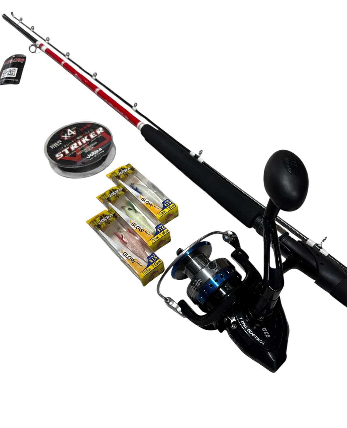 Combo Tataki 2: Falcon Peppers tataki 2.40mt + Tica Urus 5000 + Jatsui Striker X4 300mt 0.18mm + 3 Tataki Jatsui