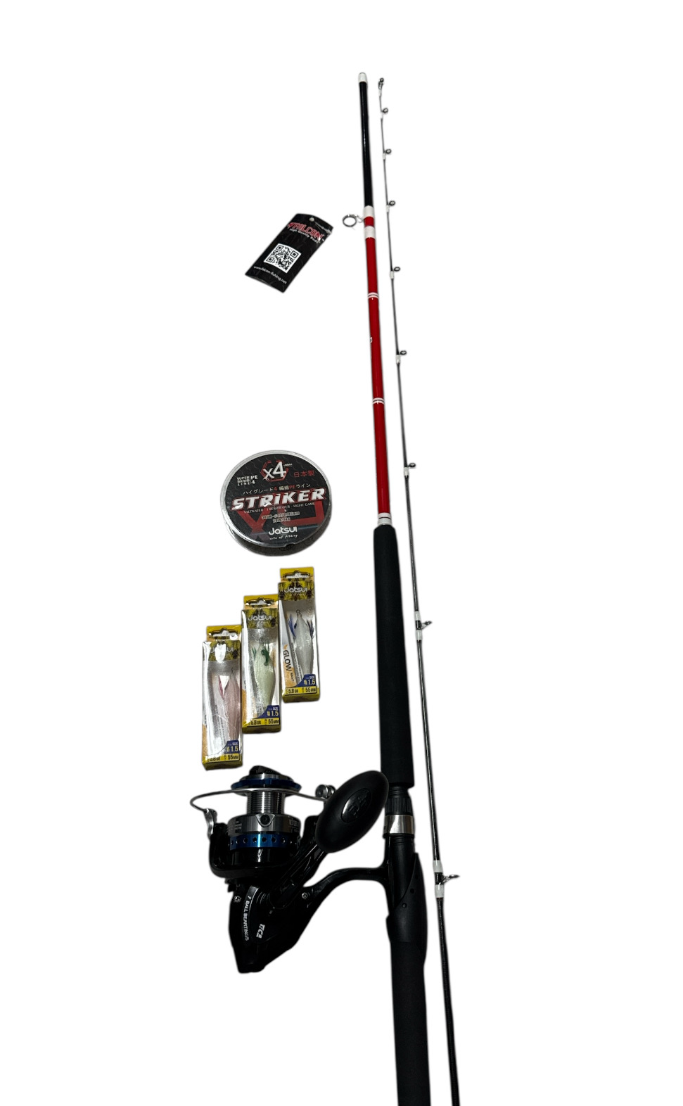 Combo Tataki 2: Falcon Peppers tataki 2.40mt + Tica Urus 5000 + Jatsui Striker X4 300mt 0.18mm + 3 Tataki Jatsui