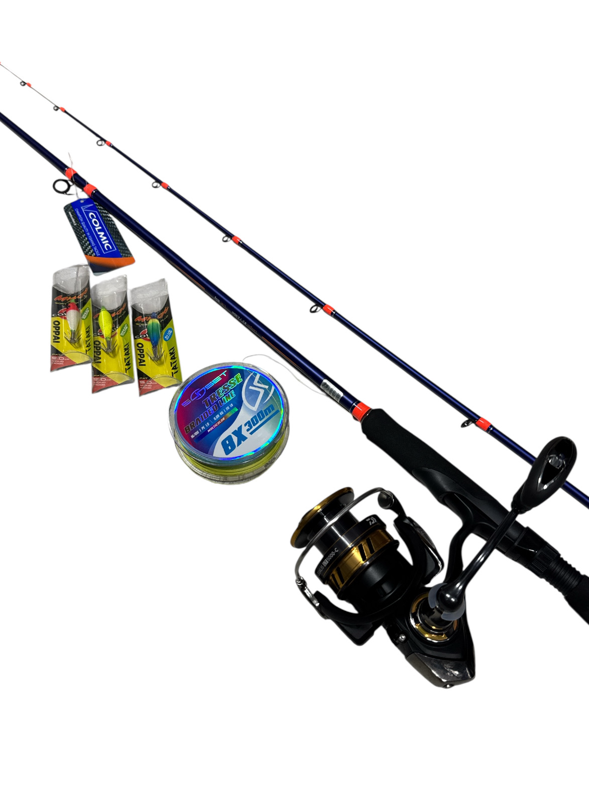 Combo Tataki 3: Colmic FullShot 2.50mt + Daiwa Legalis LT 5000 + Sunset 300mt 0.16mm + 3 Misaki Oppai