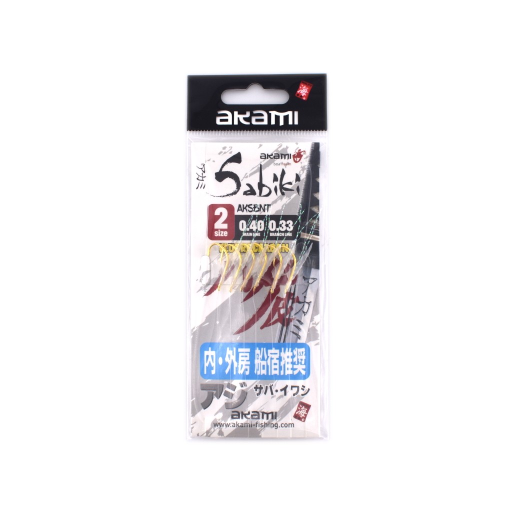 Sabiki Akami Serie AKSBNT – Montatura da pesca 6 Ami Gold Fluorocarbon